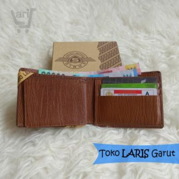 Dompet Pria Kulit Sapi Motif Kayu Elegan Keren PREMIUM - Hitam